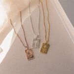 Tarot Minimalist Necklace  • Dainty Tag Pendant Necklace in Box Chain Style • Spiritual Jewelry • Best Friend Gift