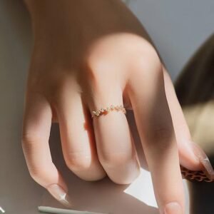 flower Ring Minimalist • Dainty Diamond Promise Ring • Minimalist Crystal Butterfly Jewelry • Best Friend Gift