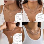 Chain Herringbone Necklace Minimalist • Layered Box Chain Necklace Set, Perfect Everyday Jewelry • Gift for Her (复制)