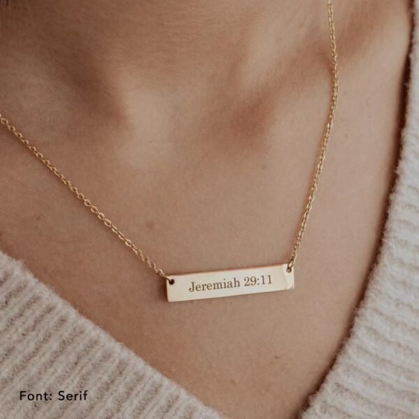 Gold Bar Necklace,Personalized Bar Necklace,Name Necklace,Engraved Necklace,initial necklace,Bridesmaid Gift