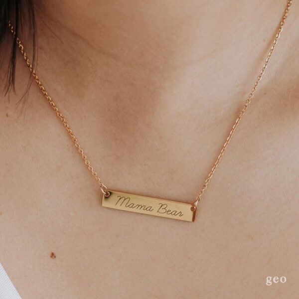 Gold Bar Necklace,Personalized Bar Necklace,Name Necklace,Engraved Necklace,initial necklace,Bridesmaid Gift