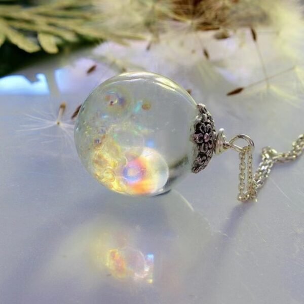 Fairy Necklace, Fairy Jewelry, Magical Necklace, Rainbow Orb, Fairy Orb, Gift for Daughter, Bubble Necklace