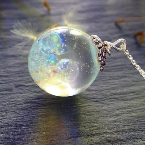 Fairy Necklace, Fairy Jewelry, Magical Necklace, Rainbow Orb, Fairy Orb, Gift for Daughter, Bubble Necklace