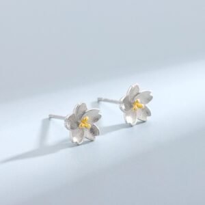 Little Daisy Flower Stud Earrings in Sterling Silver - Cute Flower Blossom Earrings - Fun, Whimsical