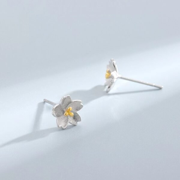 Little Daisy Flower Stud Earrings in Sterling Silver - Cute Flower Blossom Earrings - Fun, Whimsical