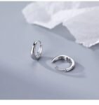 1 Pair Round One touch Earring, hypoallergenic round hoop Jewelry Earring in S999 pure silver  Huggie Earring