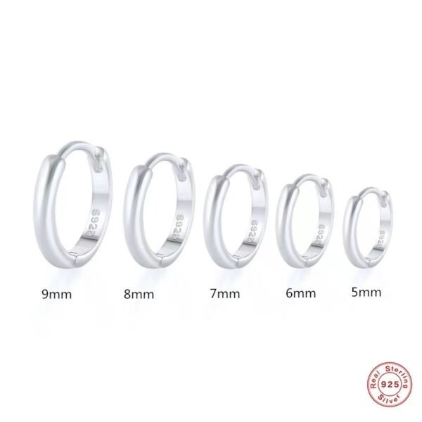 S925 silver Thin Hoops Rings for Ear, Nose Piercings, No Hinge Design, 5mm|6mm|7mm|8mm