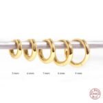 S925 silver Thin Hoops Rings for Ear, Nose Piercings, No Hinge Design, 5mm|6mm|7mm|8mm