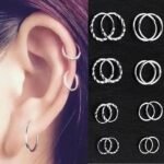 S999 silver Thin Hoops Rings for Ear, Nose Piercings, No Hinge Design, 7mm|9mm|11mm|13mm|15mm